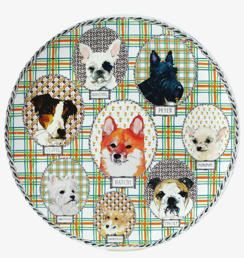 1 Cake Platter - Gien France Darling Dog Cake Platter 12" Dia, transparent png download