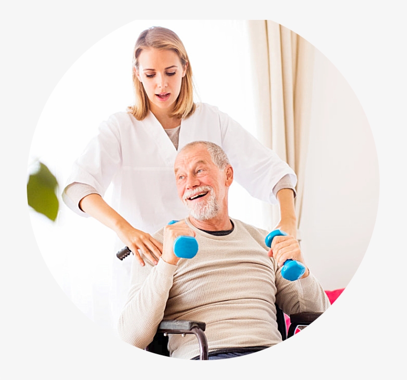 Caregiver Massaging Old Man - Dumbbell, transparent png download