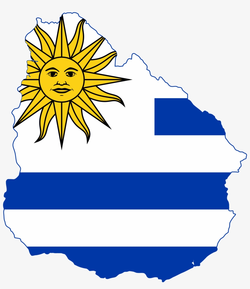 Flag Map Of Uruguay - Mapa Y Bandera De Uruguay, transparent png download