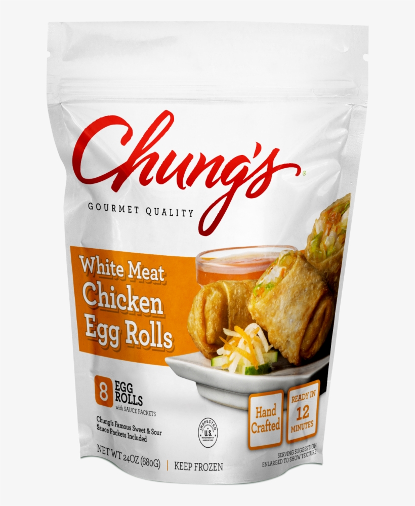 Chung's 8ct Chicken Egg Rolls - Chung's Egg Rolls, White Meat Chicken - 4 Egg Rolls,, transparent png download