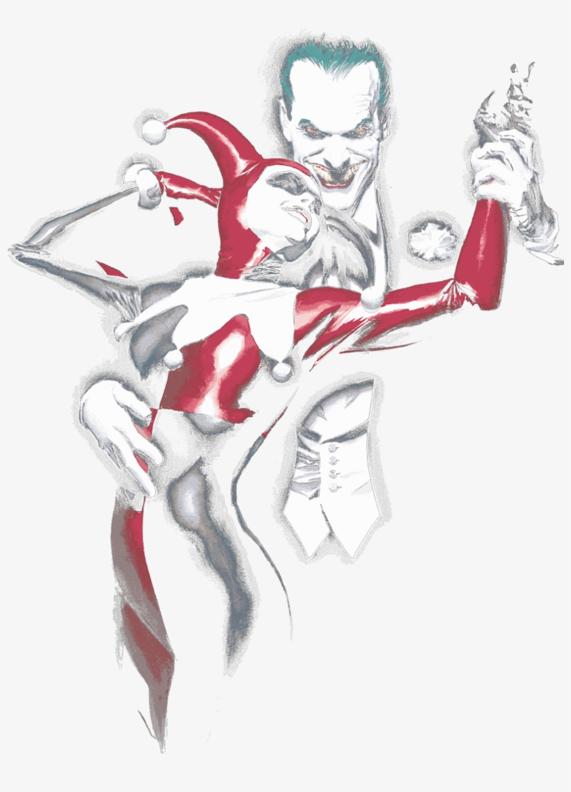 Batman Harley And Joker Men's Long Sleeve T-shirt - Sketch, transparent png download