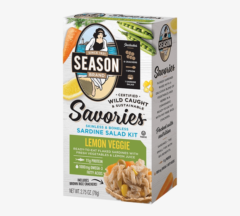 Savories Lemon Veggie Sardine Salad Kit - Sardines As Food, transparent png download