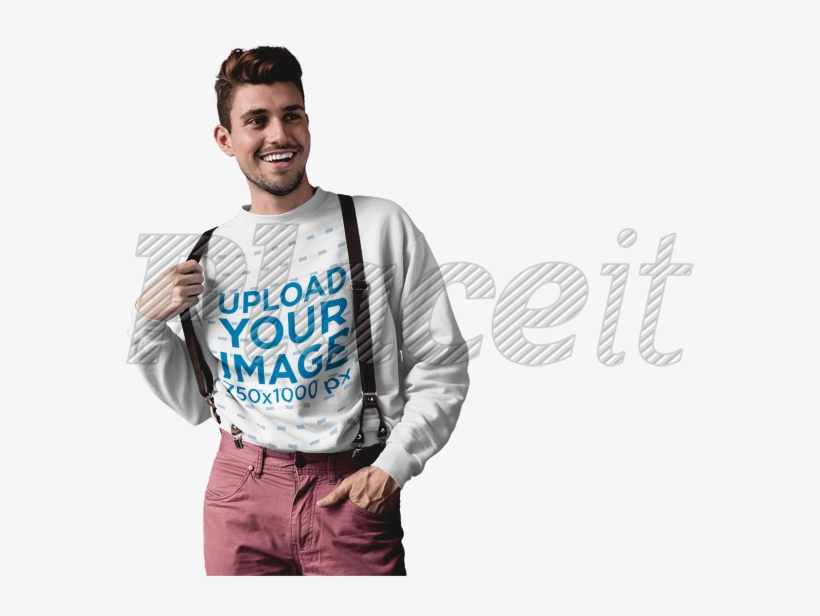 Placeit Crewneck Mockup Featuring - Crew Neck, transparent png download