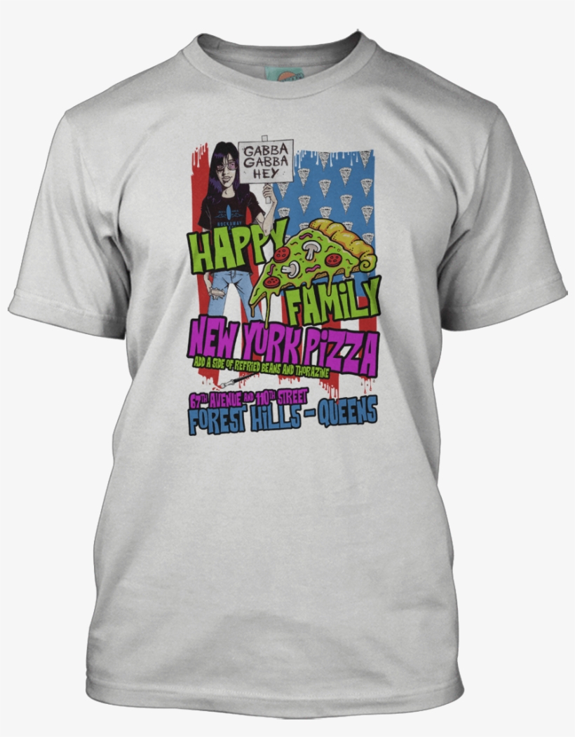 Ramones Inspired Happy Family Pizza T-shirt - Oasis Vs Blur Shirt, transparent png download