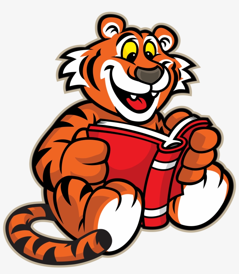 Tiiger Reading Pencil And - Tiger Reading A Book, transparent png download