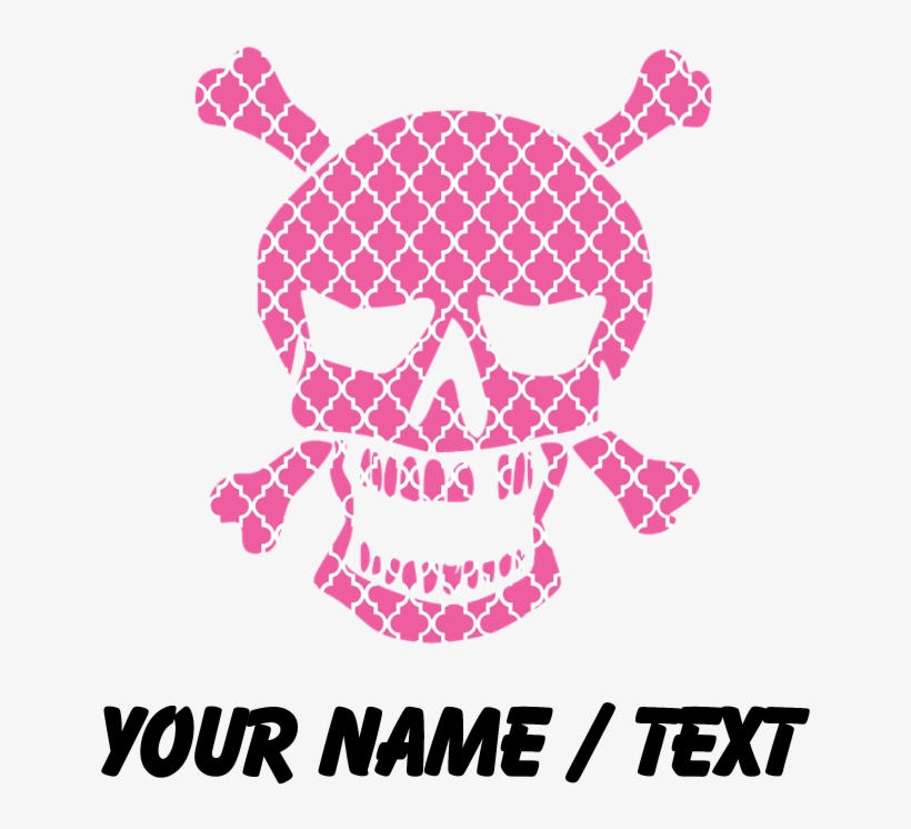 Custom Skull Pink Quatrefoil T-shirt - Skull Pink Quatrefoil 3'x5' Area Rug, transparent png download