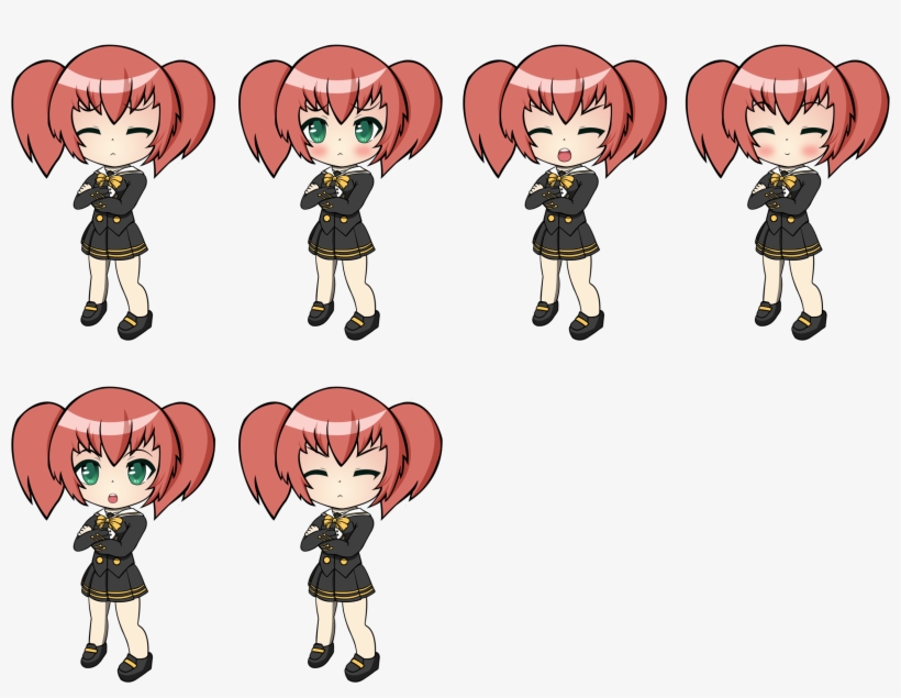 Serafuku Arm Crossed - Cartoon, transparent png download