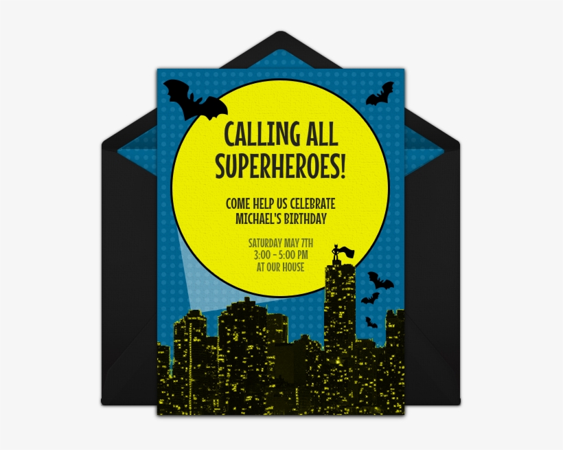 Bat Punchbowl Invitation - Birthday, transparent png download