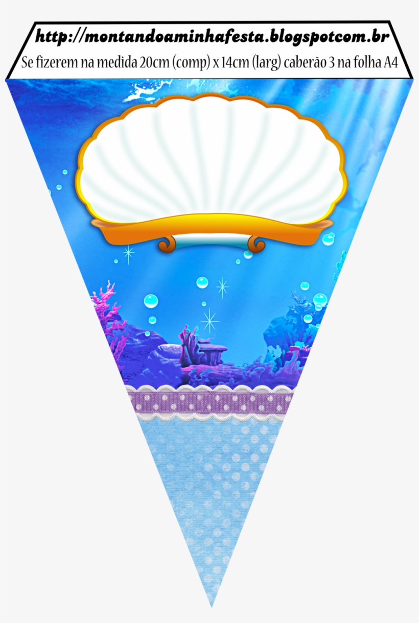 Little Mermaid Birthday, Little Mermaid Parties, Ariel - Bandeirola Para Imprimir Sereia, transparent png download