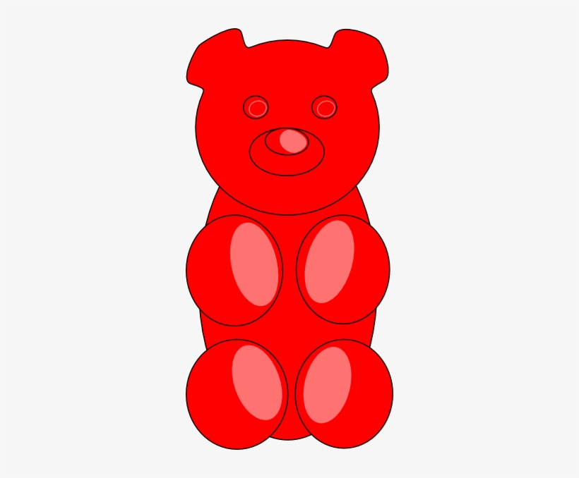 Gummy Bear Outline Clip Art - Red Gummy Bear Clipart, transparent png download