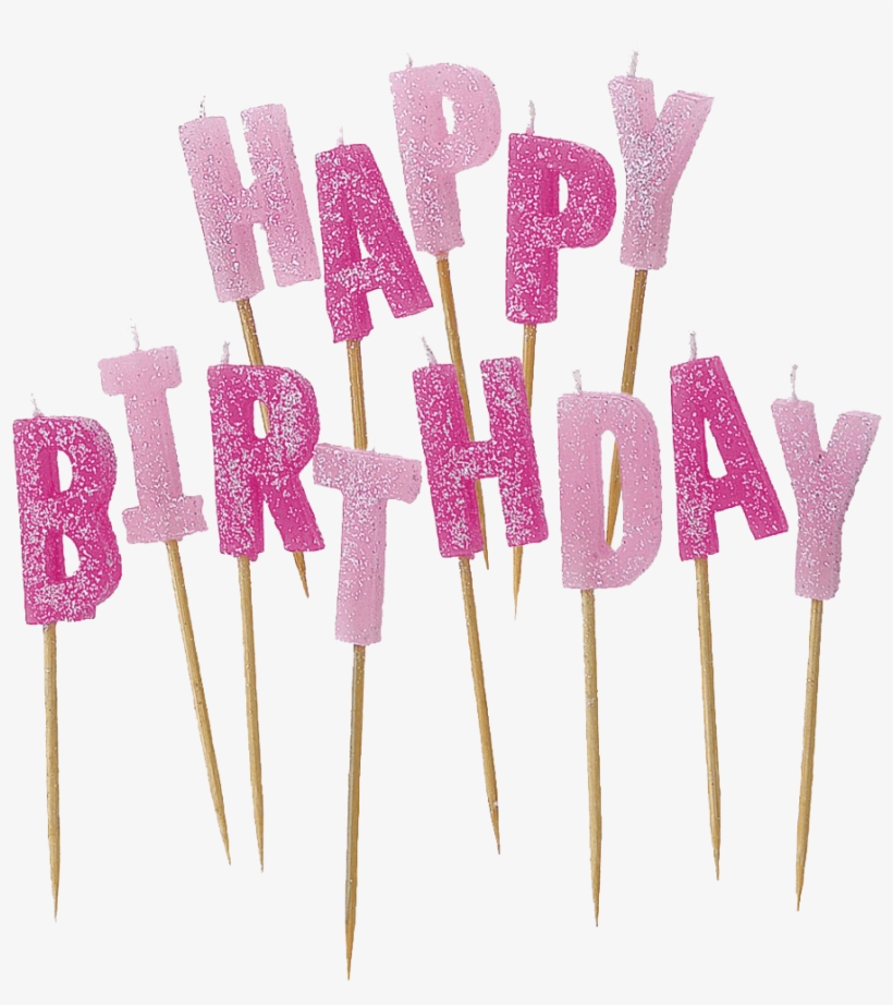 Birthday Candles Sticks - Pink Happy Birthday Candles, transparent png download
