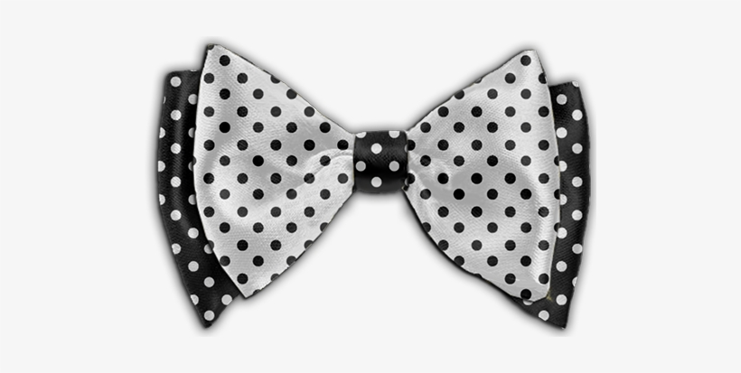 Polka Dot Black And White Bow Tie, transparent png download