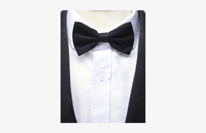 Black Silk Bow Tie - Tuxedo, transparent png download