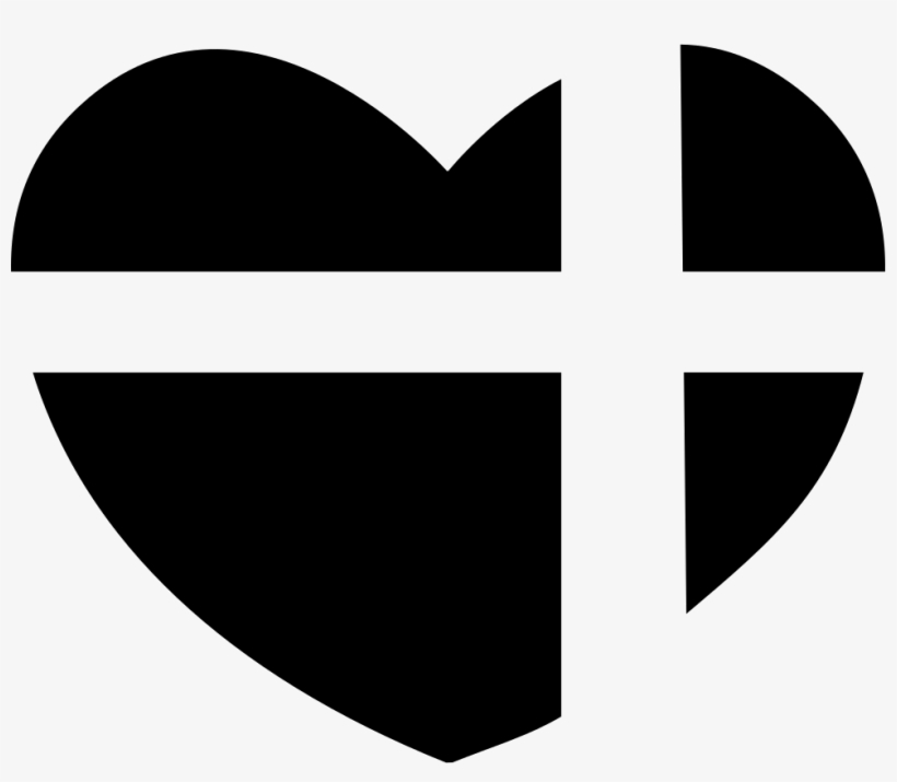 Heart With A Cross Of Present Ribbon Comments - Symbol, transparent png download