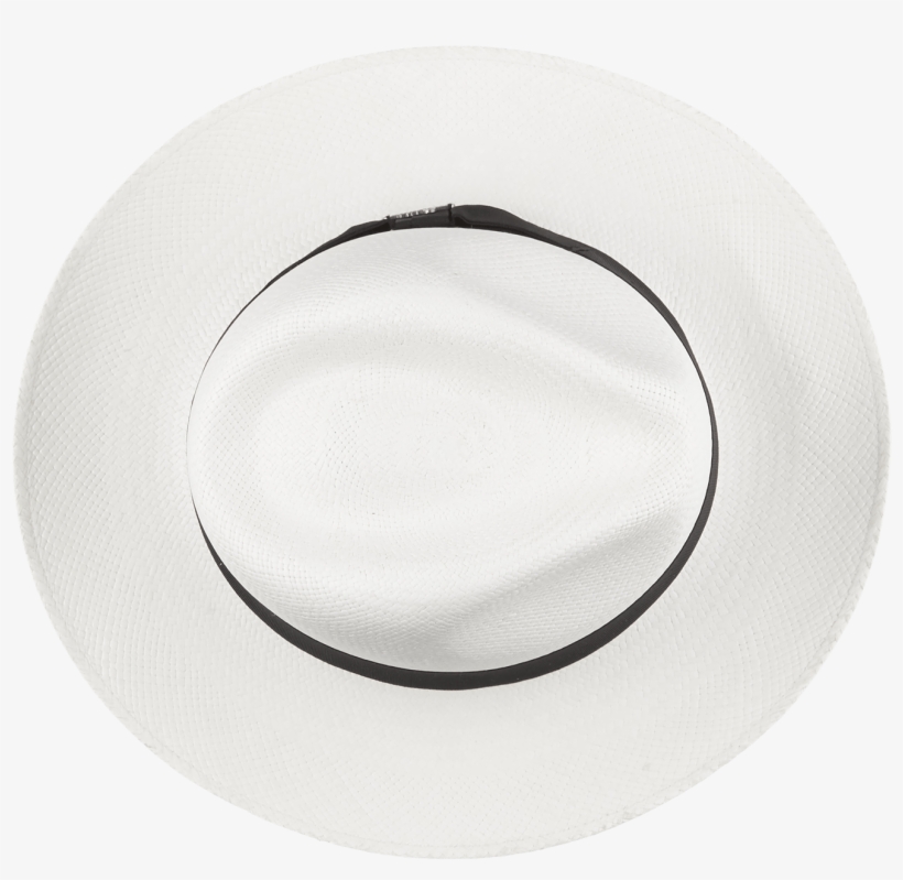 Wigéns Handwoven White Trilby Panama Hat Black Ribbon - Plate, transparent png download