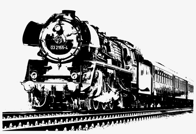 Locomotive Clipart Diesel Train - Train Clipart Black And White Steam, transparent png download