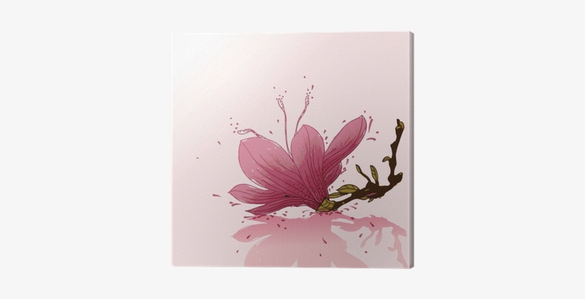 Vector Background With A Single Flower Canvas Print - Euclidean Vector, transparent png download