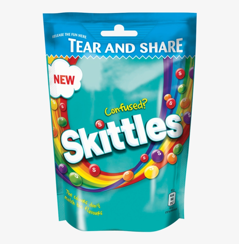 Skittles Confused 174g - Skittles Chewy Candies 174g Pouch – Confused – Case, transparent png download