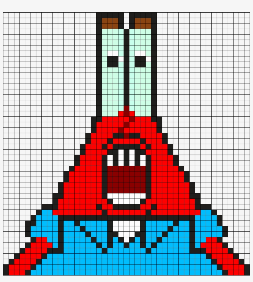 Mr Krabs Shocked Perler Bead Pattern / Bead Sprite - Voting, transparent png download