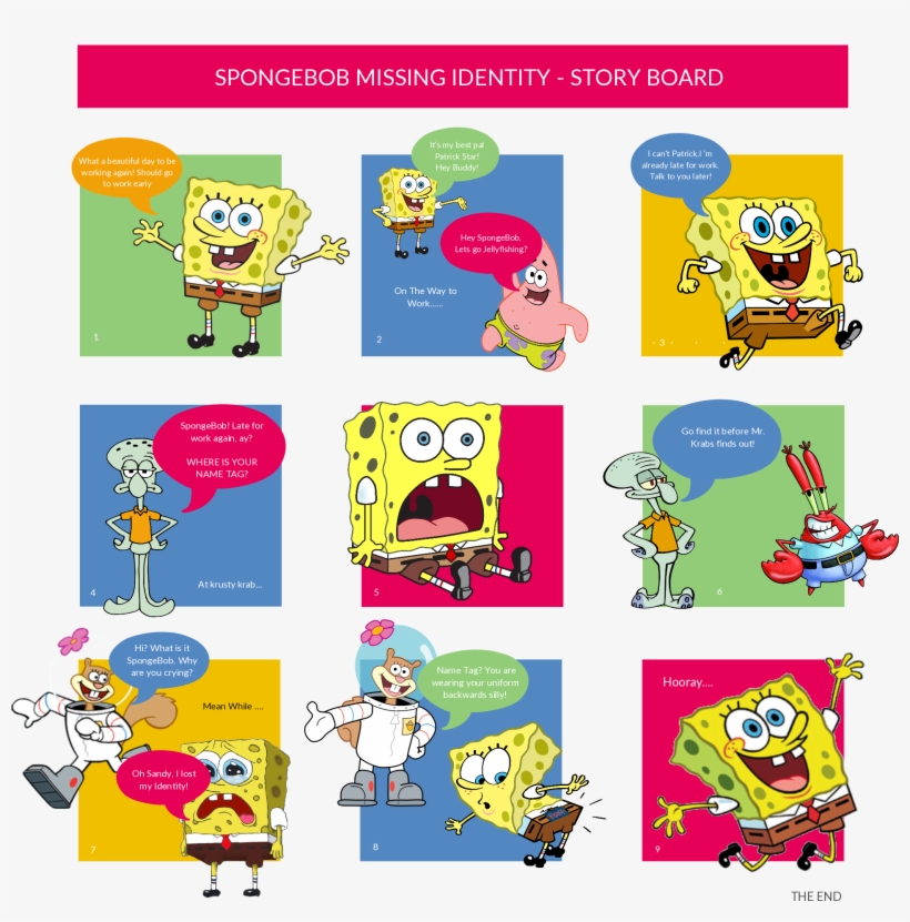 Spongebob Squarepants Missing Identity Storyboard - Spongebob Missing Identity Storyboard, transparent png download