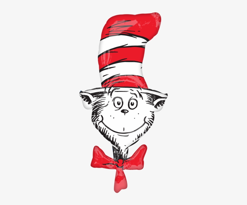 Seuss Cat In The Hat 42" Supershape Foil Balloon - Dr Seuss Birthday Party Balloon Decoration Kit, transparent png download