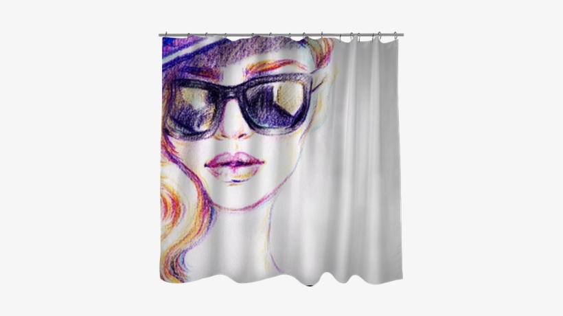 Woman In Sunglasses - Watercolor Painting, transparent png download