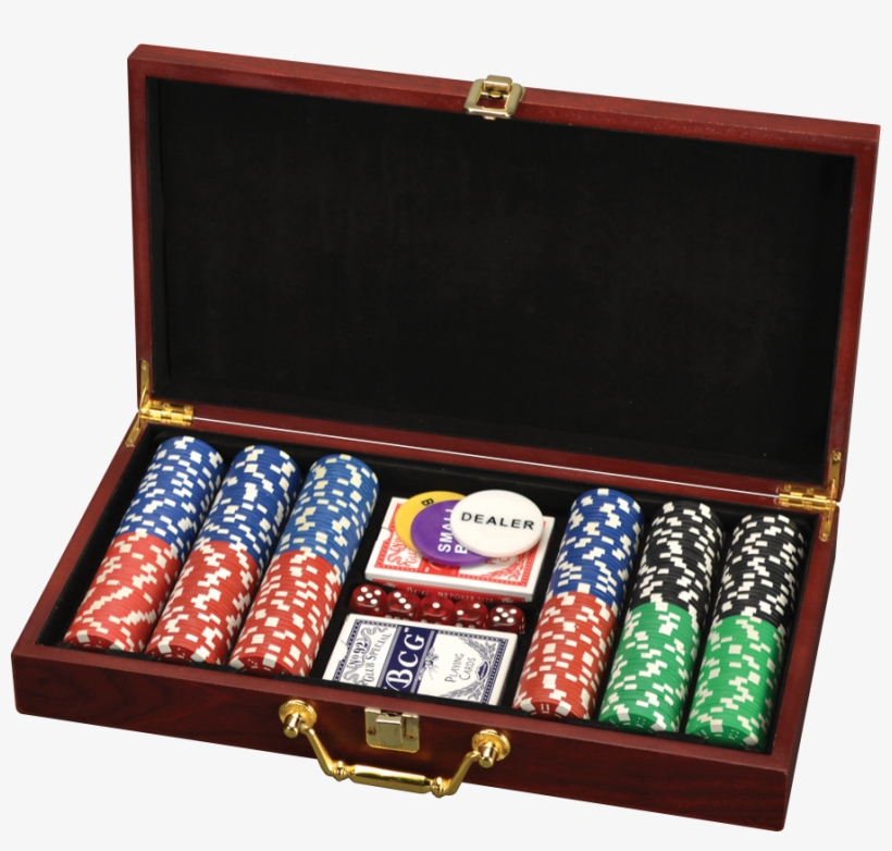 300 Chip Poker Set In Rosewood Box, transparent png download