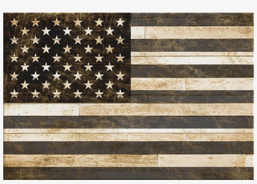 "black And White American Flag" Premium Canvas - Usa Flag, transparent png download