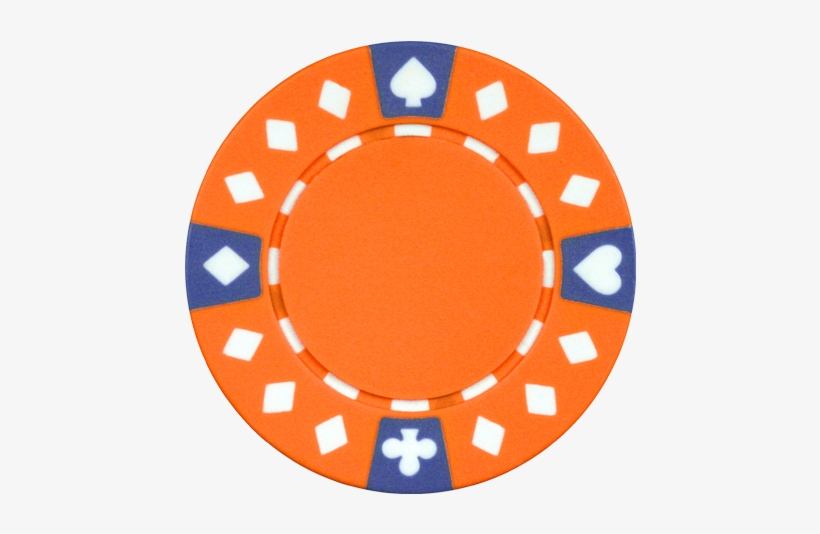 $1000 Orange Chip - Diamond Suited Poker Chip, transparent png download