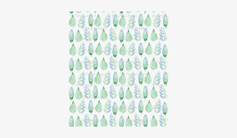 Watercolour Leaves Pattern - Watercolour Leaf Pattern 11oz White Mug Design, transparent png download