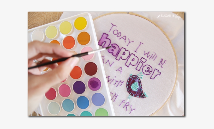 Watercolor Diy On Embroidery - Watercolor Embroidery, transparent png download