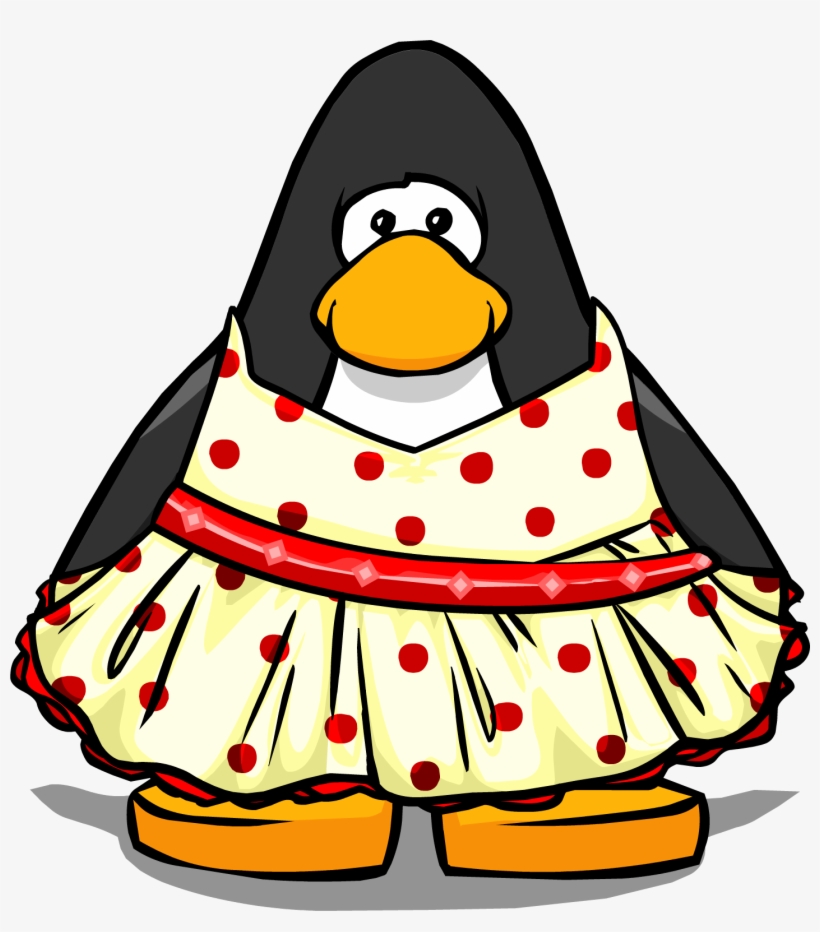 Red Polka Dot Dress Player Card - Club Penguin Baseball, transparent png download