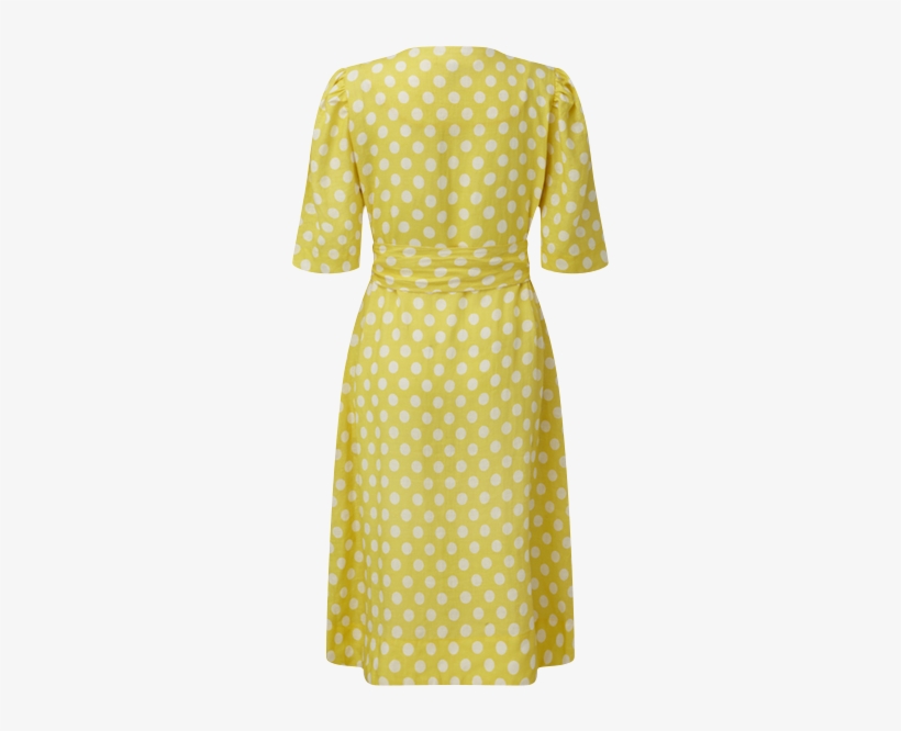 Diana Yellow Polka Dot Linen Dress - Dress, transparent png download