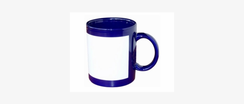 Blank Blue Printable Mug / - White Patch Blue Mug, transparent png download