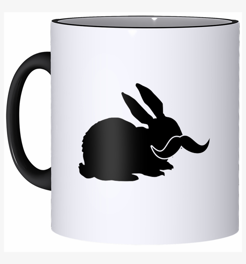 Bunny With Mustache Mug - Bucardo Mustache Mug, transparent png download