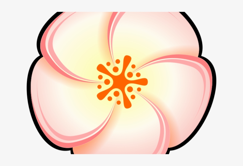 Peach Flower Clipart - Clip Art, transparent png download