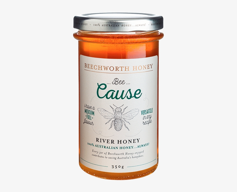Bee Cause River Honey Jar Beechworth Honey Png 350g, transparent png download