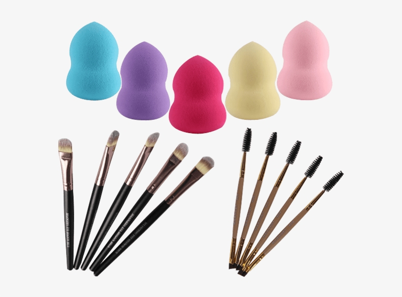Makeup Sponges Eyeshadow Brushes Eyebrow Brushes - Makeup Sponges + Eyeshadow Brushes + Eyebrow Brushes, transparent png download