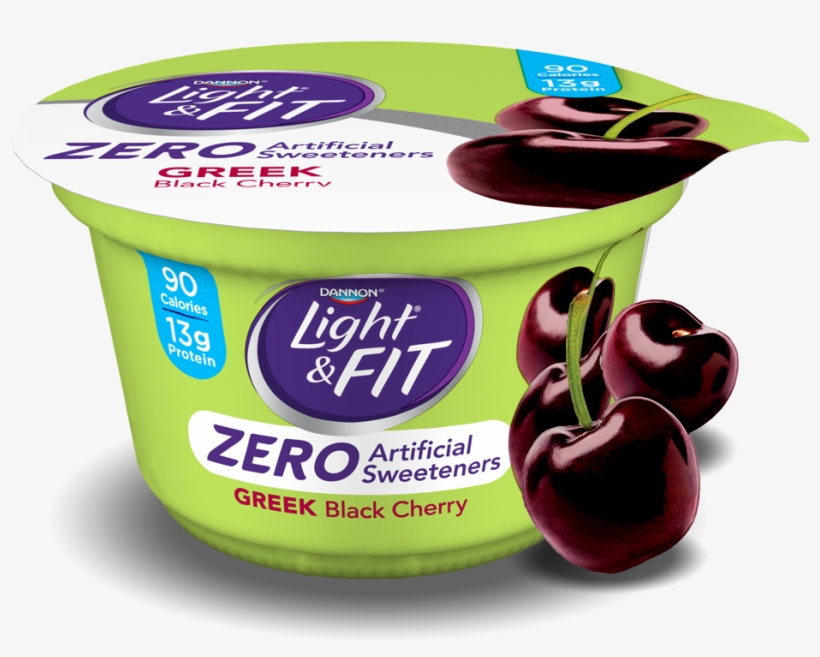 Black Cherry Greek Nonfat Yogurt With Zero Artificial - Light & Fit Yogurt, Greek, Nonfat, Vanilla - 5.3, transparent png download