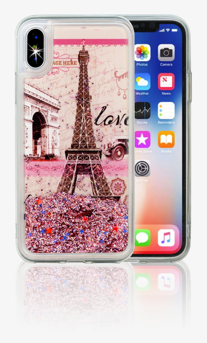 Iphone X Mm Water Glitter Paris - Samsung Galaxy J7 (2015) - Paris Eiffel Tower Anti-shock, transparent png download