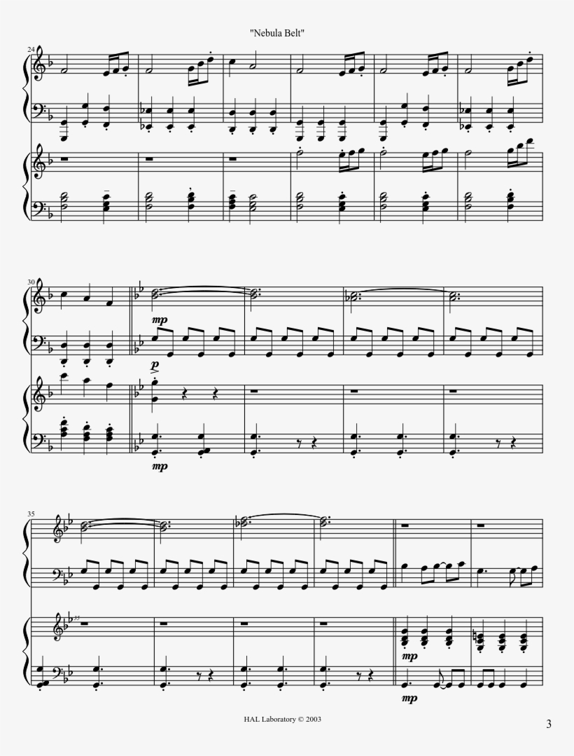"nebula Belt" Sheet Music Composed By Composition By, transparent png download