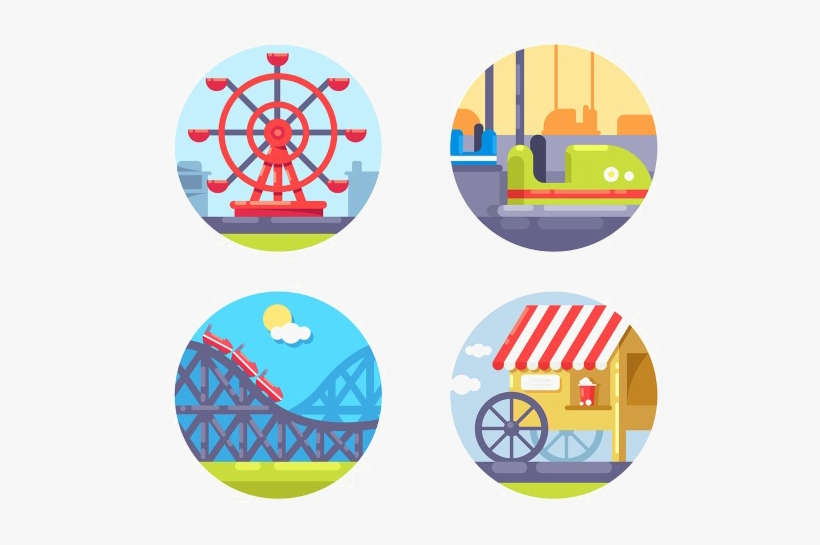 Amusement Park Png Picture - Amusement Park Png Icon, transparent png download