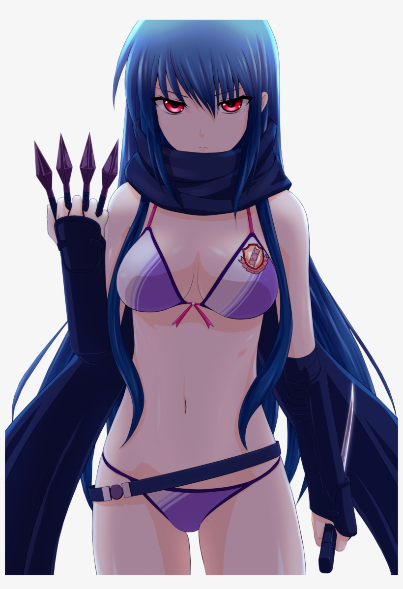 Angel Beats - Anime Dark Blue Haired Girl, transparent png download