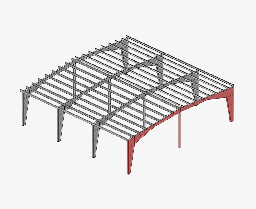 Double Slope Tapered Column Frames Multispan - Single Slope Steel Frame, transparent png download