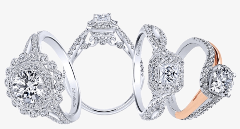 Bridal - 925 Sterling Silver 14k White Gold Plated Round Cut, transparent png download