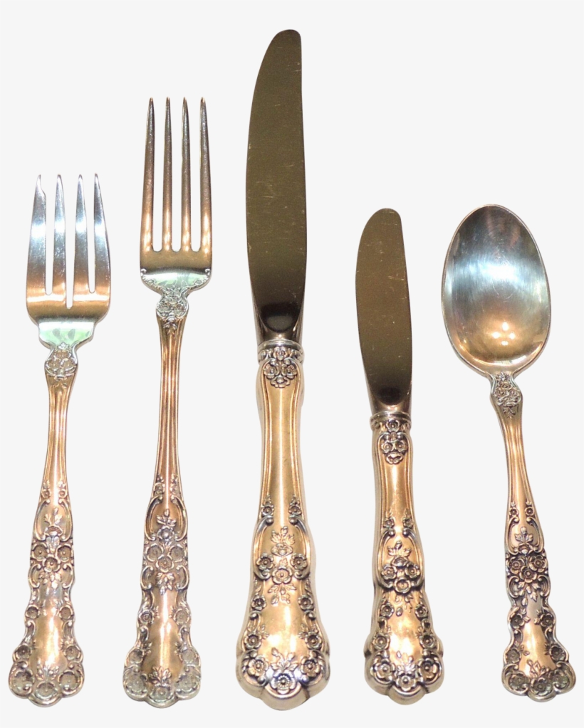 63 Pc Gorham Sterling Silver Buttercup Flatware, Place - Spoon, transparent png download