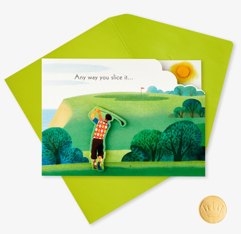 Hole In One Golfer Mini Pop Up Birthday Card - Greeting Card, transparent png download