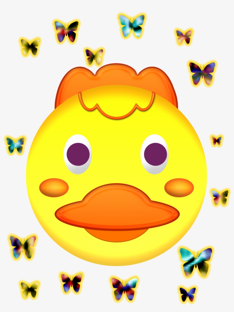 Duck Face And Butterflies - Smiley, transparent png download