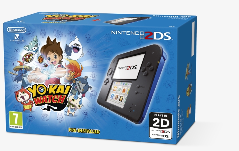 Nintendo 2ds With Yo-kai Watch Game - 2ds Konsole Blau + Yo-kai Watch Restp. (vorinstalliert), transparent png download