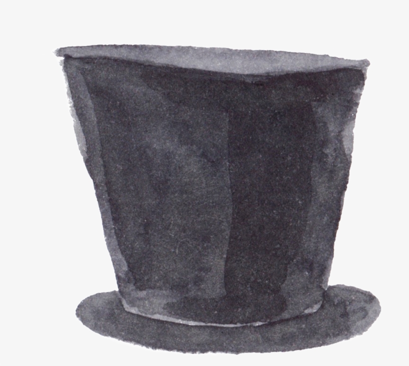 Gentleman Hat Watercolor Transparent - Hand Painted Flower Pot, transparent png download